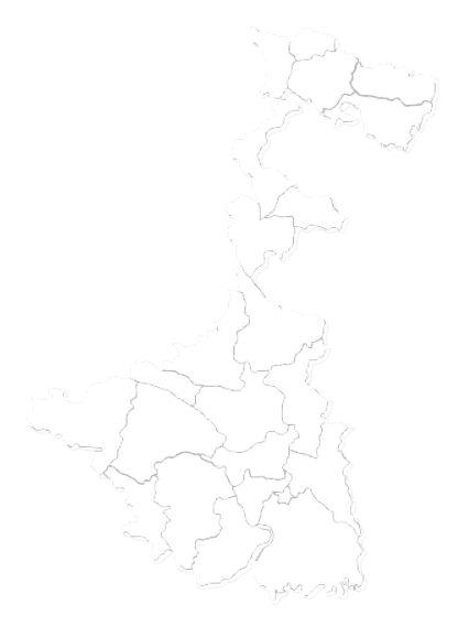 West Bengal map showing coverage areas